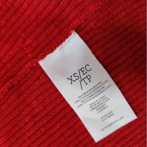 Cabi Sweater Womens Red Cardigan Cabaret Ribbed Cotton Balloon - Picture 11 of 13